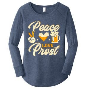 Cute Oktoberfest Costume Peace Love Prost Prost Humor Women's Perfect Tri Tunic Long Sleeve Shirt