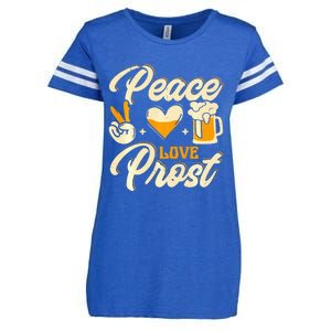 Cute Oktoberfest Costume Peace Love Prost Prost Humor Enza Ladies Jersey Football T-Shirt