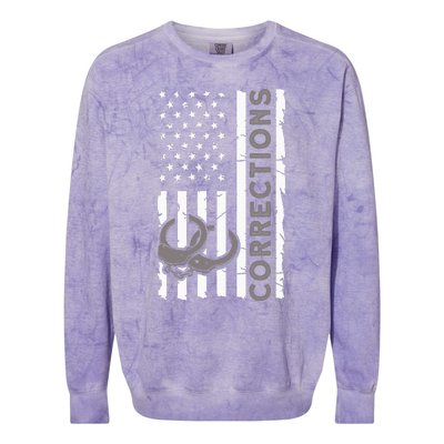 Correctional Officer Corrections Thin Silver Line Colorblast Crewneck Sweatshirt