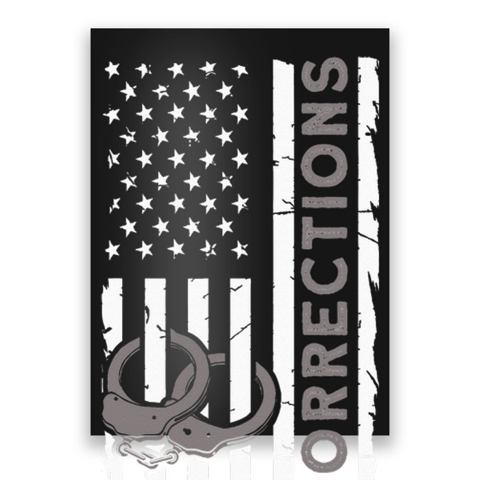 Correctional Officer Corrections Thin Silver Line Poster