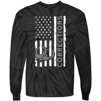 Correctional Officer Corrections Thin Silver Line Tie-Dye Long Sleeve Shirt