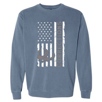 Correctional Officer Corrections Thin Silver Line Garment-Dyed Sweatshirt