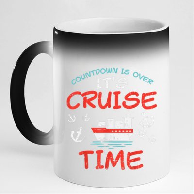 Countdown Over Cruise Time Ship Vacation Trip Cruising Gift 11oz Black Color Changing Mug