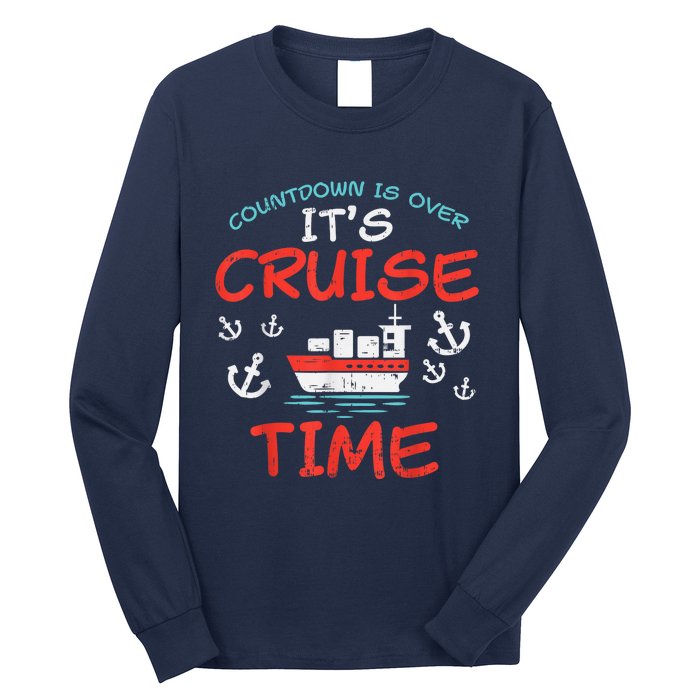 Countdown Over Cruise Time Ship Vacation Trip Cruising Gift Long Sleeve Shirt