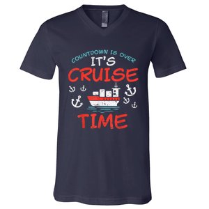 Countdown Over Cruise Time Ship Vacation Trip Cruising Gift V-Neck T-Shirt