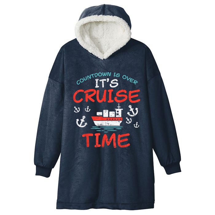 Countdown Over Cruise Time Ship Vacation Trip Cruising Gift Hooded Wearable Blanket