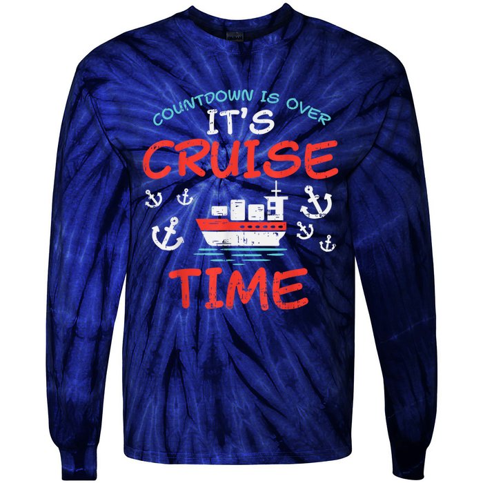 Countdown Over Cruise Time Ship Vacation Trip Cruising Gift Tie-Dye Long Sleeve Shirt