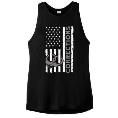 Correctional Officer Corrections Thin Silver Line Ladies PosiCharge Tri-Blend Wicking Tank