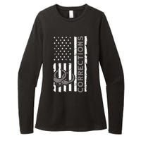 Correctional Officer Corrections Thin Silver Line Womens CVC Long Sleeve Shirt