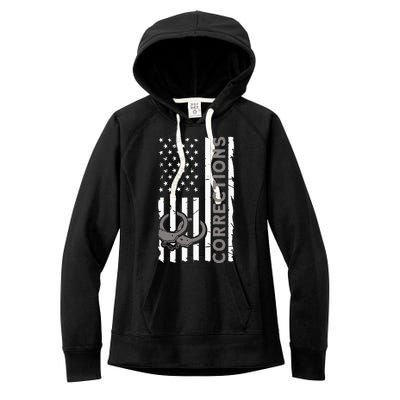 Correctional Officer Corrections Thin Silver Line Women's Fleece Hoodie