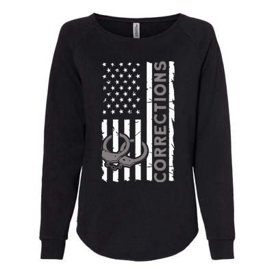 Correctional Officer Corrections Thin Silver Line Womens California Wash Sweatshirt