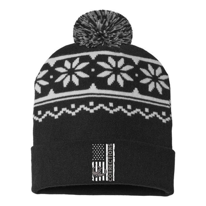 Correctional Officer Corrections Thin Silver Line USA-Made Snowflake Beanie