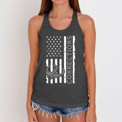 Correctional Officer Corrections Thin Silver Line Women's Knotted Racerback Tank