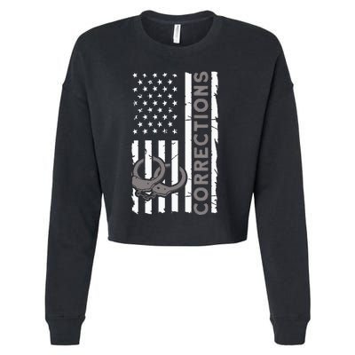 Correctional Officer Corrections Thin Silver Line Cropped Pullover Crew