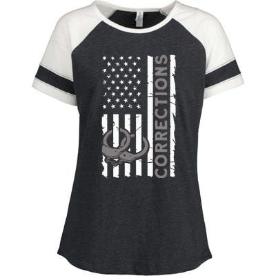 Correctional Officer Corrections Thin Silver Line Enza Ladies Jersey Colorblock Tee