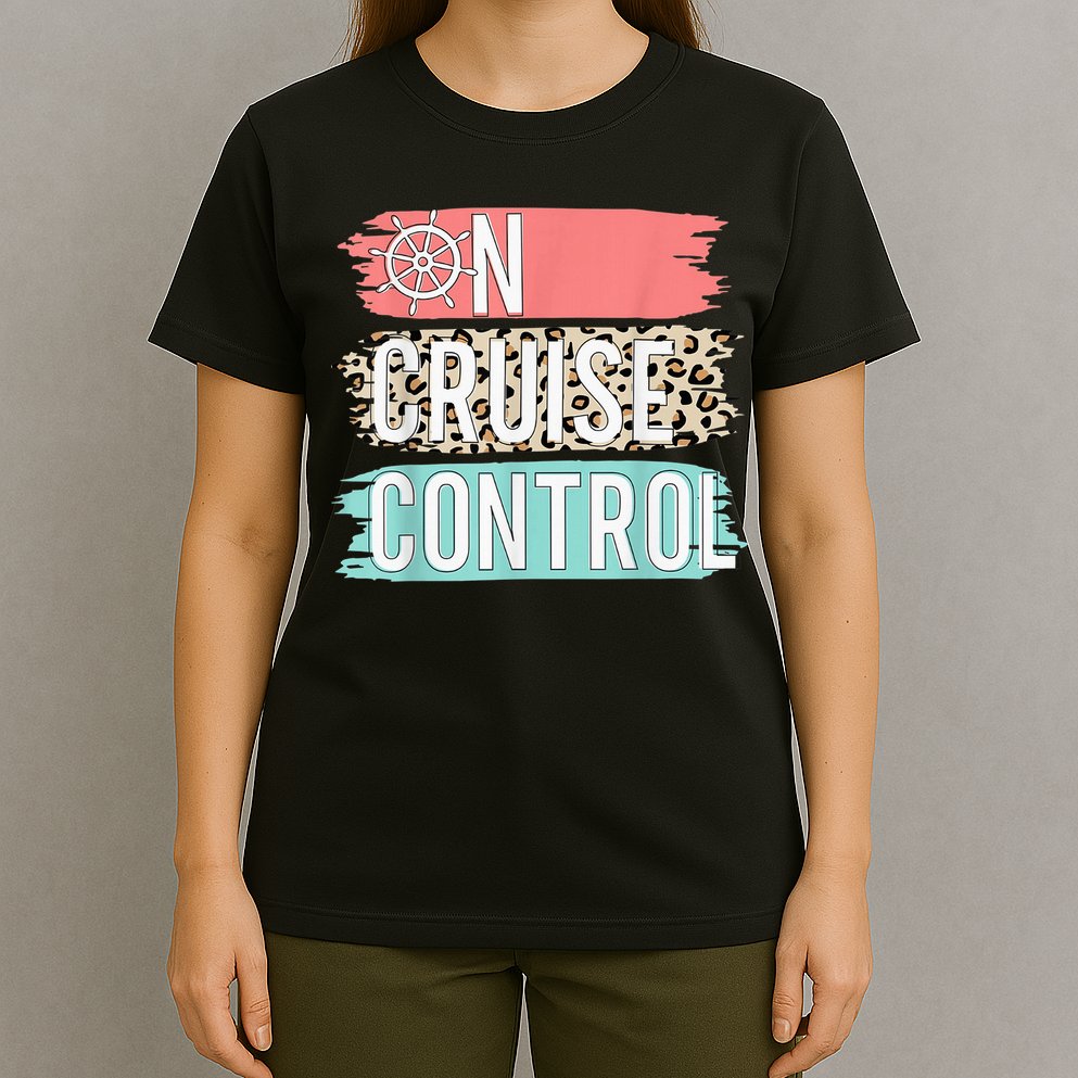 Control On Cruise Leopard Funny Summer Vacation Family Wo T-Shirt