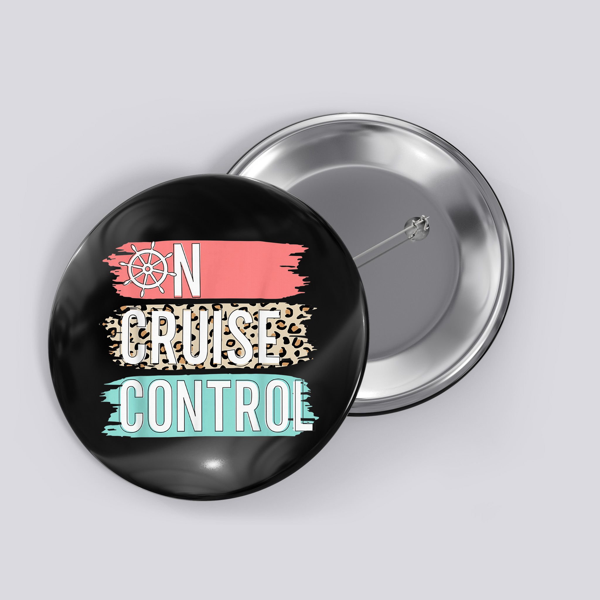 Control On Cruise Leopard Funny Summer Vacation Family Wo Button
