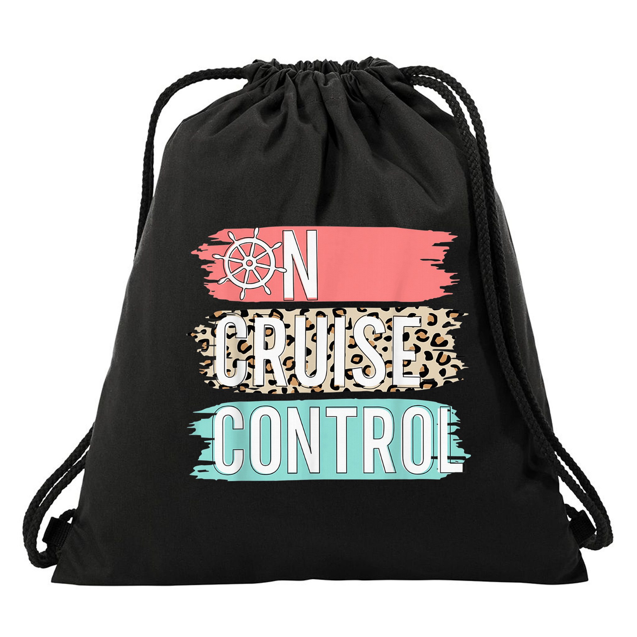 Control On Cruise Leopard Funny Summer Vacation Family Wo Drawstring Bag