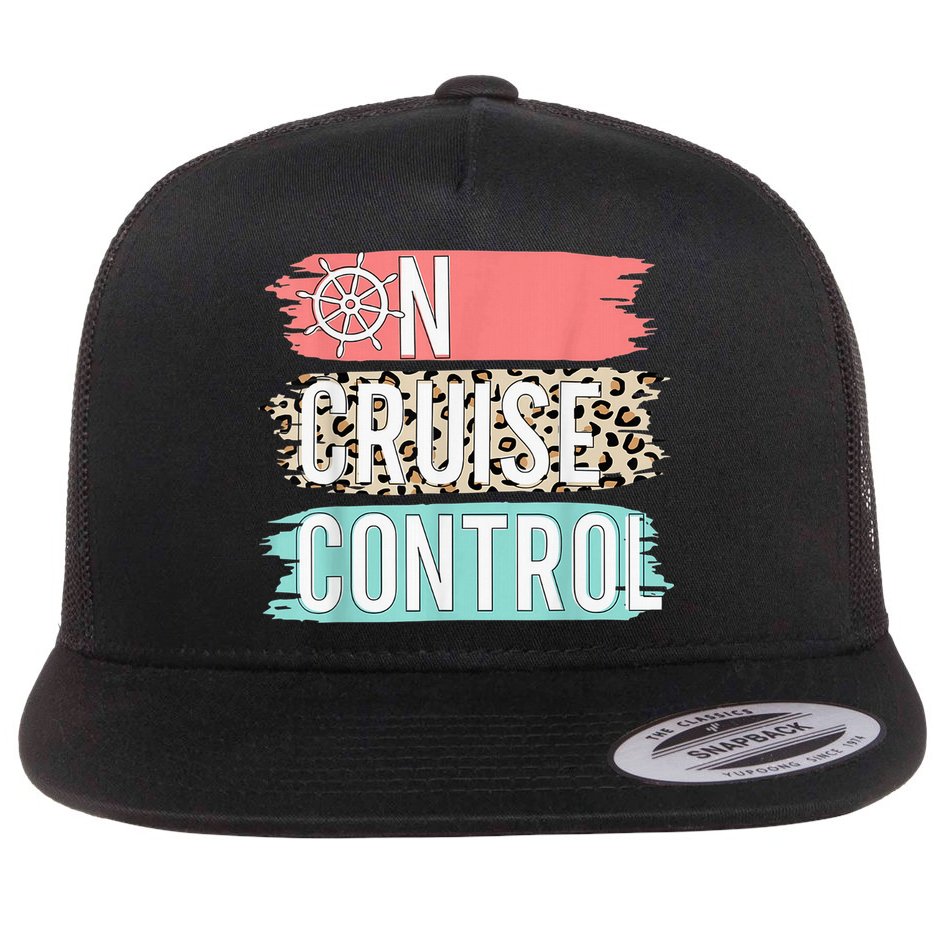 Control On Cruise Leopard Funny Summer Vacation Family Wo Flat Bill Trucker Hat