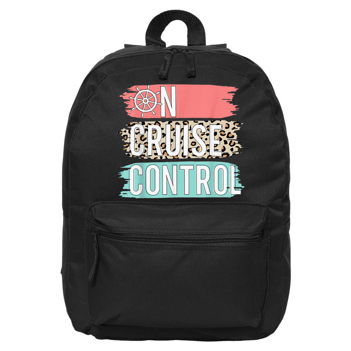 Control On Cruise Leopard Funny Summer Vacation Family Wo 16 in Basic Backpack