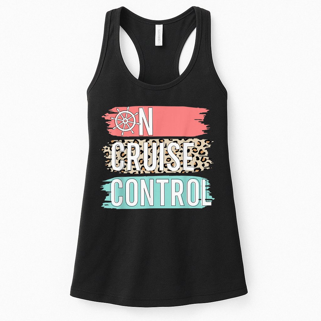 Control On Cruise Leopard Funny Summer Vacation Family Wo Womens Tank Top