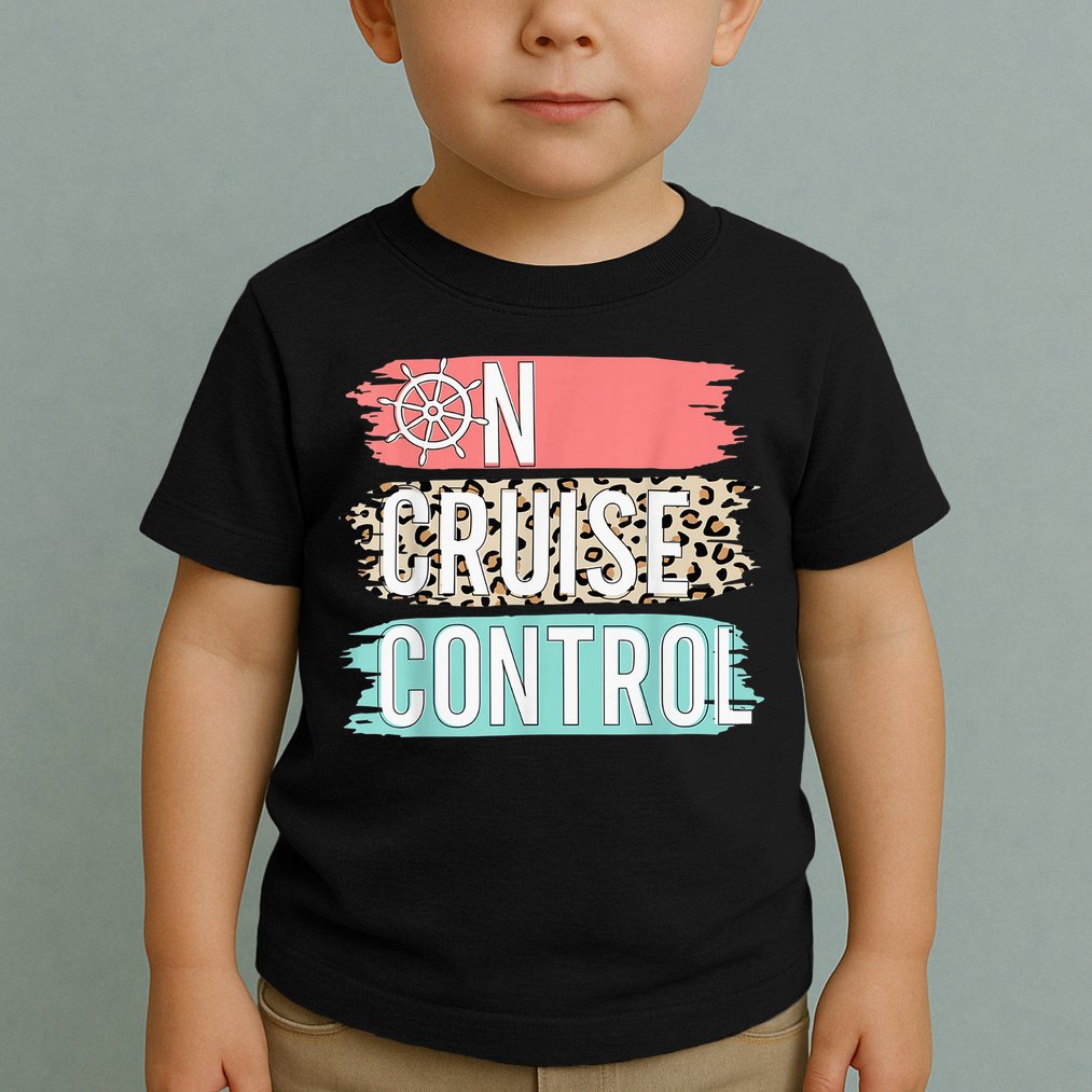 Control On Cruise Leopard Funny Summer Vacation Family Wo Toddler T-Shirt
