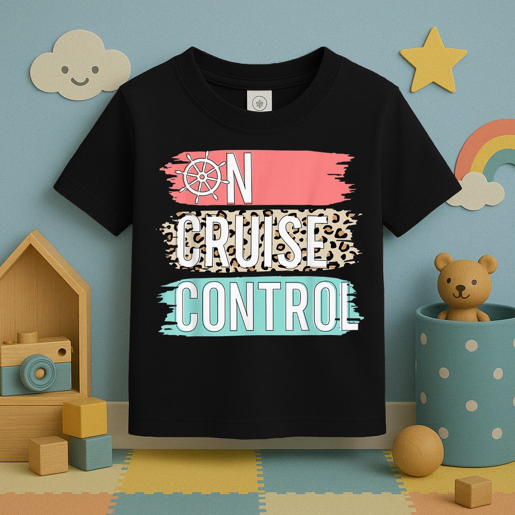 Control On Cruise Leopard Funny Summer Vacation Family Wo Toddler T-Shirt
