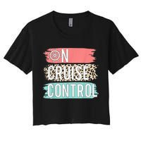 Control On Cruise Leopard Funny Summer Vacation Family Wo Women's Crop Top Tee