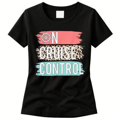 Control On Cruise Leopard Funny Summer Vacation Family Wo Womens T-Shirt