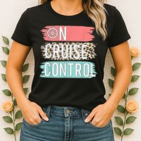 Control On Cruise Leopard Funny Summer Vacation Family Wo Womens T-Shirt