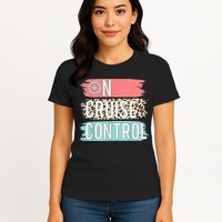 Control On Cruise Leopard Funny Summer Vacation Family Wo Womens T-Shirt