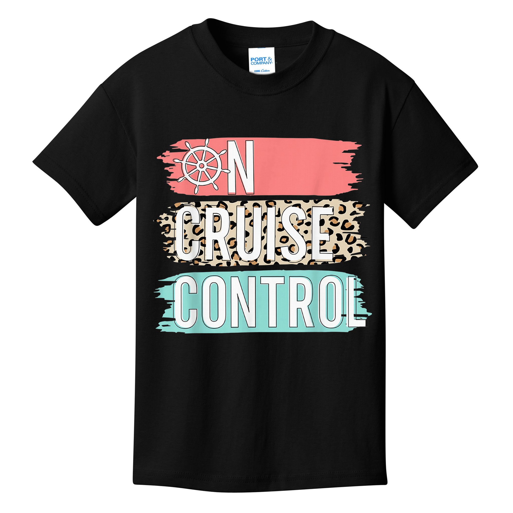 Control On Cruise Leopard Funny Summer Vacation Family Wo Kids T-Shirt