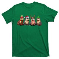 Cute Otter Christmas Pajama Funny Xmas Lights Animals Lover T-Shirt