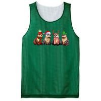 Cute Otter Christmas Pajama Funny Xmas Lights Animals Lover Mesh Reversible Basketball Jersey Tank