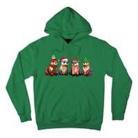 Cute Otter Christmas Pajama Funny Xmas Lights Animals Lover Tall Hoodie