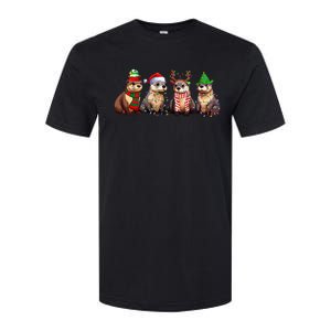 Cute Otter Christmas Pajama Funny Xmas Lights Animals Lover Softstyle CVC T-Shirt