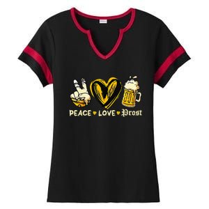 Cute Oktoberfest Costume Peace Love Prost Prost Oktoberfest Ladies Halftime Notch Neck Tee