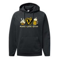 Cute Oktoberfest Costume Peace Love Prost Prost Oktoberfest Performance Fleece Hoodie