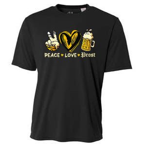 Cute Oktoberfest Costume Peace Love Prost Prost Oktoberfest Cooling Performance Crew T-Shirt