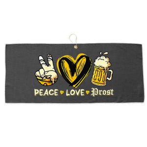 Cute Oktoberfest Costume Peace Love Prost Prost Oktoberfest Large Microfiber Waffle Golf Towel