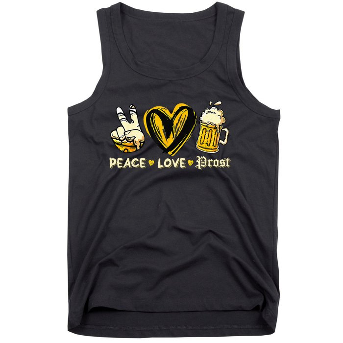 Cute Oktoberfest Costume Peace Love Prost Prost Oktoberfest Tank Top