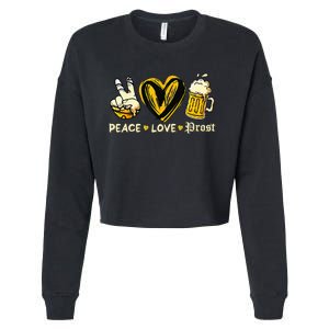 Cute Oktoberfest Costume Peace Love Prost Prost Oktoberfest Cropped Pullover Crew