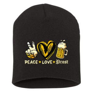 Cute Oktoberfest Costume Peace Love Prost Prost Oktoberfest Short Acrylic Beanie