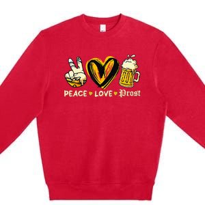 Cute Oktoberfest Costume Peace Love Prost Prost Oktoberfest Premium Crewneck Sweatshirt