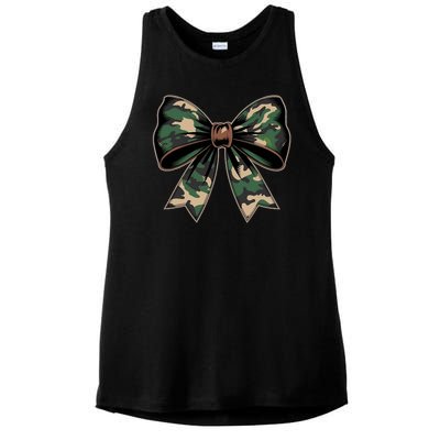 Camouflage Old Camo Bow Camo Coquette Bow Hunting Ladies PosiCharge Tri-Blend Wicking Tank