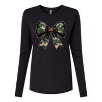 Camouflage Old Camo Bow Camo Coquette Bow Hunting Womens Cotton Relaxed Long Sleeve T-Shirt