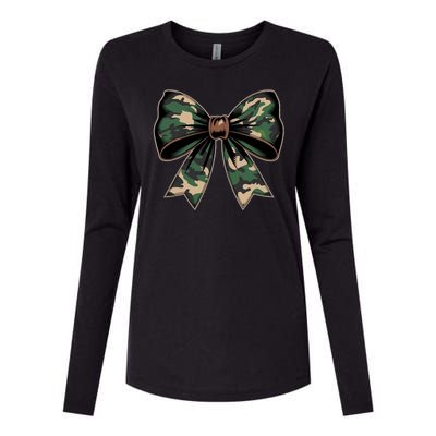 Camouflage Old Camo Bow Camo Coquette Bow Hunting Womens Cotton Relaxed Long Sleeve T-Shirt