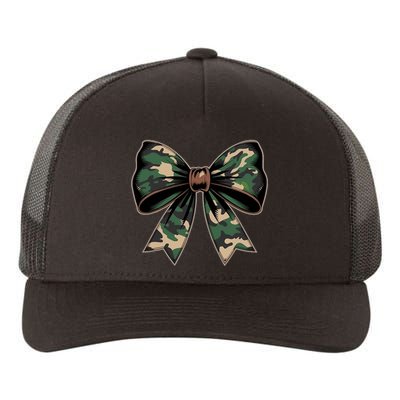 Camouflage Old Camo Bow Camo Coquette Bow Hunting Yupoong Adult 5-Panel Trucker Hat