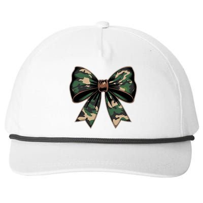 Camouflage Old Camo Bow Camo Coquette Bow Hunting Snapback Five-Panel Rope Hat