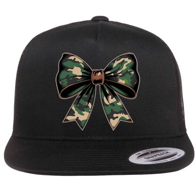 Camouflage Old Camo Bow Camo Coquette Bow Hunting Flat Bill Trucker Hat